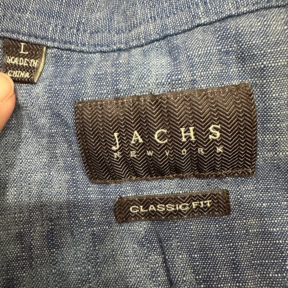 EUC Jachs New York Men's Blue Casual Button Down Shirt with tropical print - Picture 2 of 7